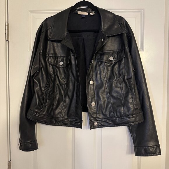 Women's Faux Leather Moto Jacket - Universal Thread™ Size XXL in Black - Picture 1 of 6